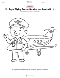 Royal Flying Doctor Service van Australië afdrukbare werkblad voorbeeld