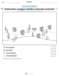 Podgląd drukowalnego arkusza ćwiczeń Królewska Latająca Służba Lekarska Australii
