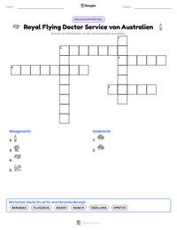 Royal Flying Doctor Service von Australien druckbare Arbeitsblatt Vorschau