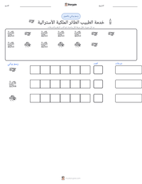 معاينة ورقة العمل القابلة للطباعة خدمة الطبيب الطائر الملكية الأسترالية