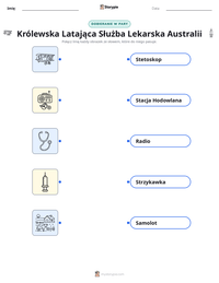 Podgląd drukowalnego arkusza ćwiczeń Królewska Latająca Służba Lekarska Australii