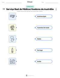 Prévia da folha de atividades imprimível Serviço Real de Médicos Voadores da Austrália