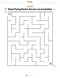 Royal Flying Doctor Service von Australien druckbare Arbeitsblatt Vorschau