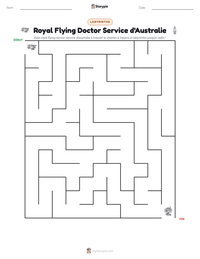 Aperçu de la feuille de travail imprimable Royal Flying Doctor Service d'Australie