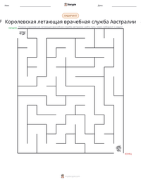 Королевская летающая врачебная служба Австралии предварительный просмотр распечатываемого рабочего листа