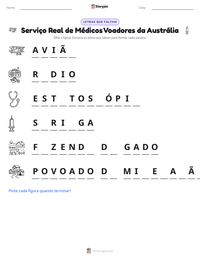 Prévia da folha de atividades imprimível Serviço Real de Médicos Voadores da Austrália