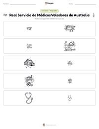 Vista previa de la hoja de trabajo imprimible de Real Servicio de Médicos Voladores de Australia