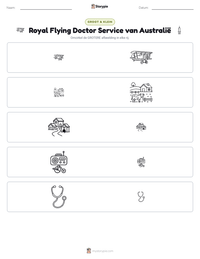 Royal Flying Doctor Service van Australië afdrukbare werkblad voorbeeld