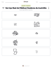 Prévia da folha de atividades imprimível Serviço Real de Médicos Voadores da Austrália