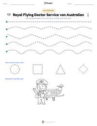 Royal Flying Doctor Service von Australien druckbare Arbeitsblatt Vorschau