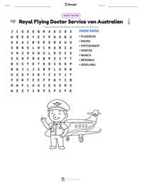 Royal Flying Doctor Service von Australien druckbare Arbeitsblatt Vorschau