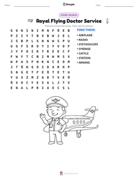 Royal Flying Doctor Service printable worksheet preview