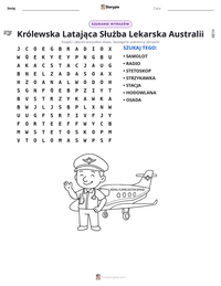 Podgląd drukowalnego arkusza ćwiczeń Królewska Latająca Służba Lekarska Australii