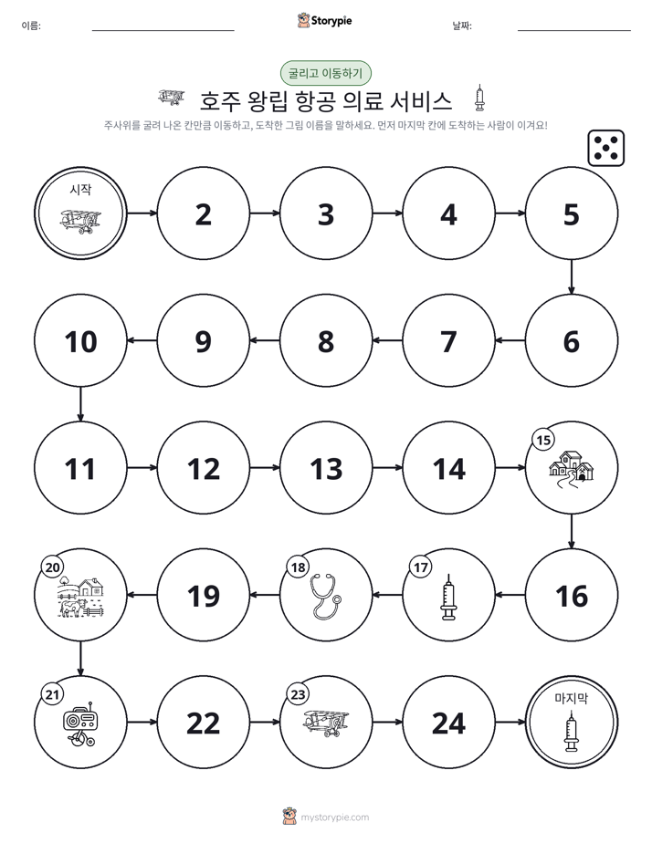 주사위 굴리고 이동하기 게임