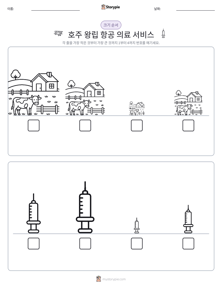 크기 순서