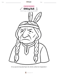 Aperçu de la feuille de travail imprimable Sitting Bull