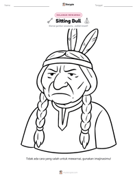 Prabaca lembar kerja cetak Sitting Bull