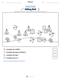 Aperçu de la feuille de travail imprimable Sitting Bull