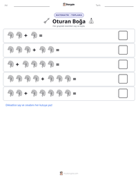 Oturan Boğa yazdırılabilir çalışma sayfası önizlemesi