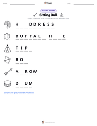 Sitting Bull printable worksheet preview