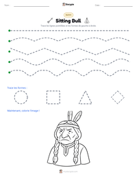 Aperçu de la feuille de travail imprimable Sitting Bull