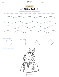 Sitting Bull afdrukbare werkblad voorbeeld