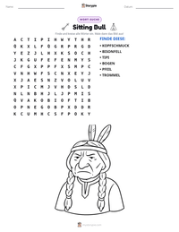 Sitting Bull druckbare Arbeitsblatt Vorschau