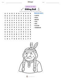 Aperçu de la feuille de travail imprimable Sitting Bull