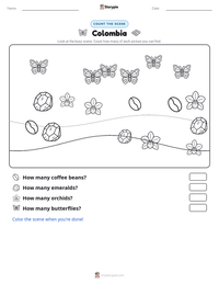 Colombia printable worksheet preview