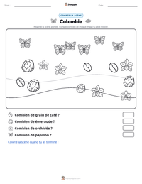 Aperçu de la feuille de travail imprimable Colombie