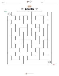 Colombia printable worksheet preview