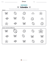 Colombia printable worksheet preview