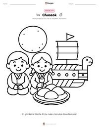 Chuseok druckbare Arbeitsblatt Vorschau