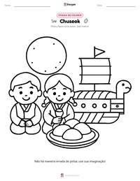 Prévia da folha de atividades imprimível Chuseok
