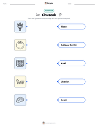 Aperçu de la feuille de travail imprimable Chuseok