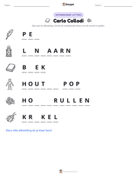 Carlo Collodi afdrukbare werkblad voorbeeld