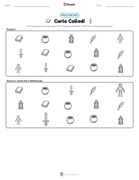 Carlo Collodi printable worksheet preview