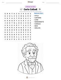 Aperçu de la feuille de travail imprimable Carlo Collodi