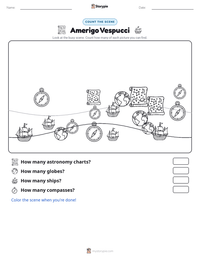 Amerigo Vespucci printable worksheet preview