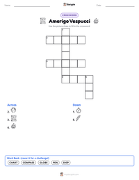 Amerigo Vespucci printable worksheet preview
