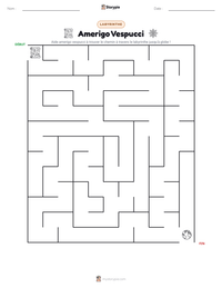 Aperçu de la feuille de travail imprimable Amerigo Vespucci