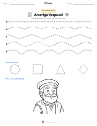 Amerigo Vespucci afdrukbare werkblad voorbeeld