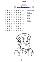 Prabaca lembar kerja cetak Amerigo Vespucci