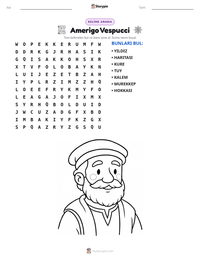 Amerigo Vespucci yazdırılabilir çalışma sayfası önizlemesi