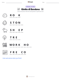 Giotto di Bondone printable worksheet preview