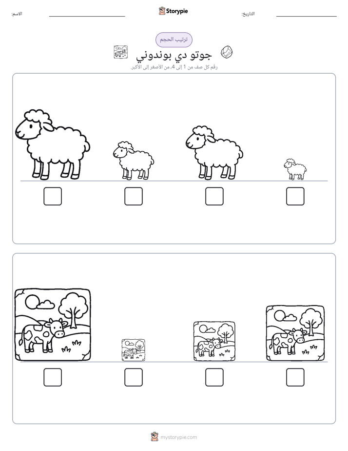 ترتيب الحجم