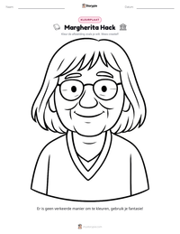Margherita Hack afdrukbare werkblad voorbeeld