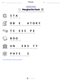 Margherita Hack printable worksheet preview