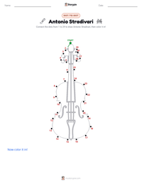 Antonio Stradivari printable worksheet preview