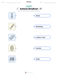 Antonio Stradivari printable worksheet preview